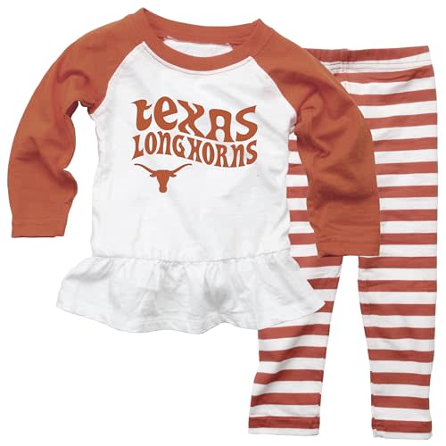 Wes and Willy NCAA Infant Girls Ruffle Raglan Set,