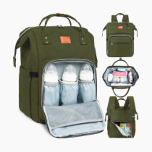 KeaBabies Original Diaper Backpack - Dark Olive