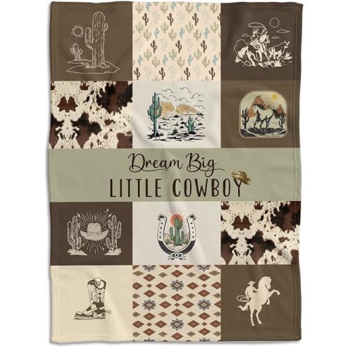 Western Blanket, Western Decor for Nursery Room, Baby Blankets for Boys Girls, Cowboy Baby Blankets, Western Baby Stuff, Soft Warm Lightweight Nursery Bed Blanket for Newborn Toddlers (03, 30x40 in)