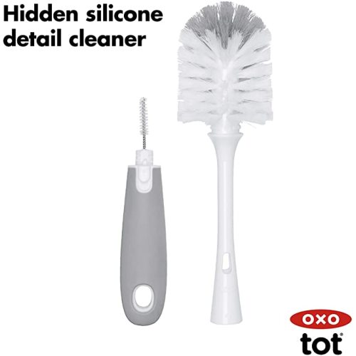 OXO Tot Bottle Brush with Nipple Cleaner and Stand - Gray - 1 Count (Pack of 1)