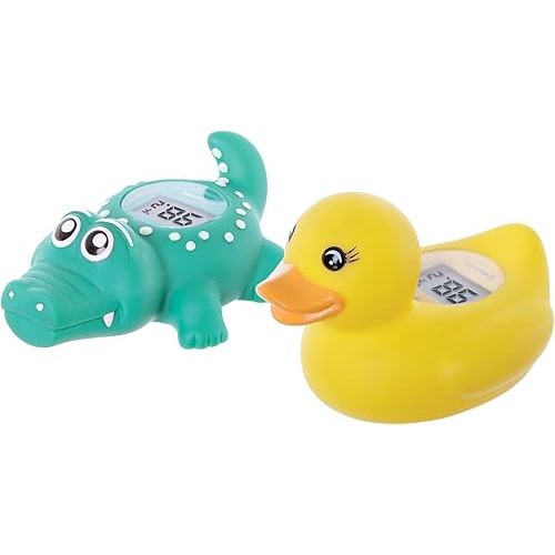 Dreambaby Duck + Croc Baby Bath Thermometer - Instant Read Digital Thermometer for Water and Room Temperature