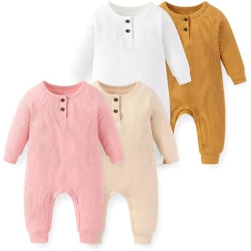 Unisex Long Sleeve 4-Pack Baby Romper infant Boy Girl Jumpsuits 0-24Months New Born Outfits