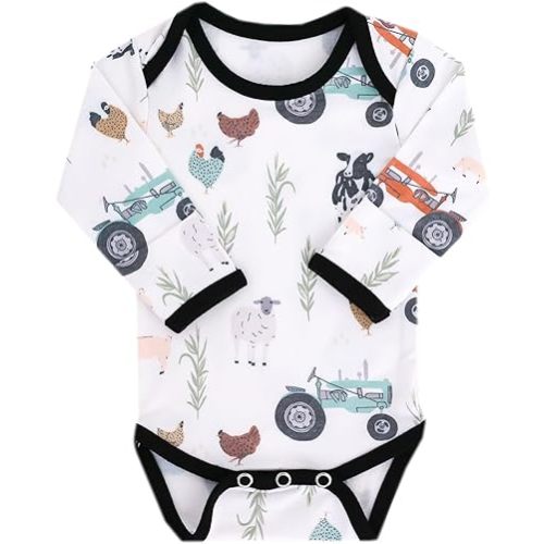 Copper Pearl Long Sleeve Bodysuit Baby: Ultra Soft Baby for Newborns, Boys, and Girls - Stylish, Comfortable, Overlap Shoulders, Premium Knit Fabric - 3-6 Months, Jo