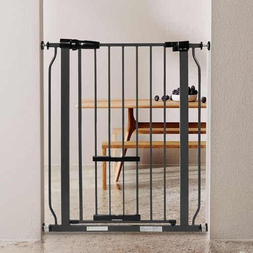 BalanceFrom Easy Walk-Thru Safety Gate for Doorways and Stairways with Auto-Close/Hold-Open Features, Fits 29.1-38.5 Inch Openings, Multiple Heights and Colors