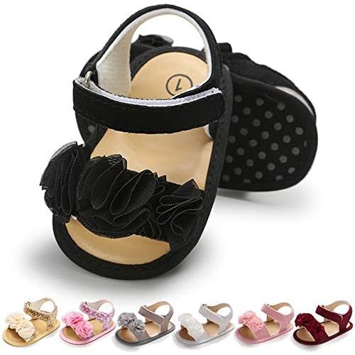 LAFEGEN Infant Baby Girls Summer Sandals Newborn Toddler First Walker Crib Dress Shoes