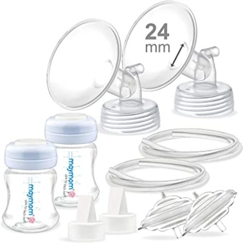 Maymom Pump Parts 24mm Flange Standard Compatible with Spectra S2 Spectra S1 Pump Not Original Spectra Replacement Pump Parts Spectra Duckbill Valve Flange Tube Bottle Backflow Protector