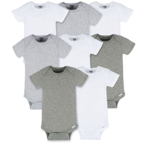 3-6M - Onesies Brand Baby Neutral Short Sleeve Onesies Bodysuits - Neutrals - 3-6 Months - 8-Pack