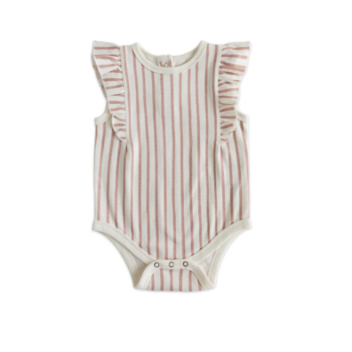 Sleeveless Ruffle One-Piece - Stripes Away Peony - 0-3 mos.