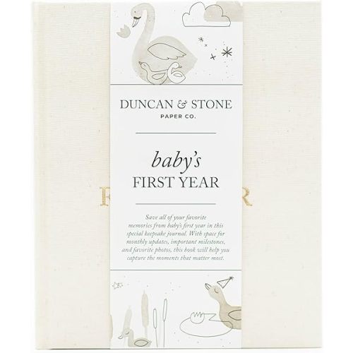 Baby First Year Book (Cream, 112 Pages) - Memory & Milestone Baby's First Year Photo Album from Pregnancy to First Year – Baby Book Keepsake Gift