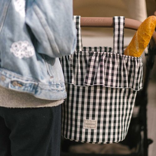 Stroller Basket Vichy - Black + White - Minicoton