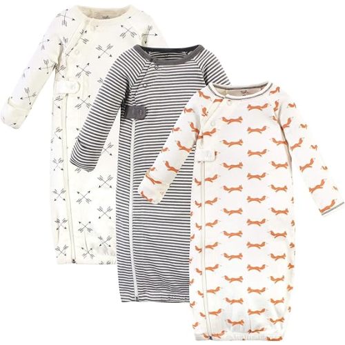 Touched by Nature baby-girls Organic Cotton Zipper Gowns