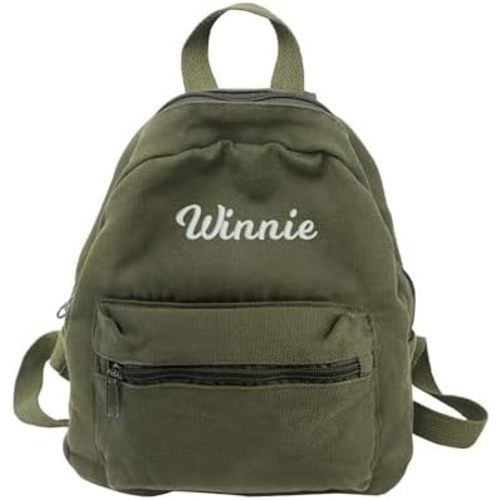MT WORLD Personalized Mini Canvas Toddler Backpack - Custom Monogram Infant Vintage Backpack