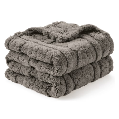 CREVENT Soft Plush Boys Tan 3D Bear Sherpa Baby Receiving Blanket