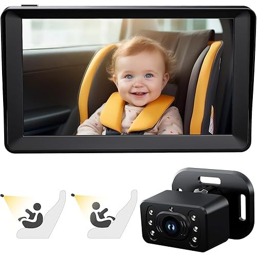 Kidsneed Baby Car Camera 7-Inch Baby Monitor for Car with USB Plug and Play Easy Setup 360 Degree Rotating Backseat Camera Two Kids HD 1080P Rear Facing Seat Cameras
