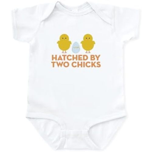 CafePress Hatched by Two Chicks Infant Bodysuit Cute Infant Bodysuit Baby Romper