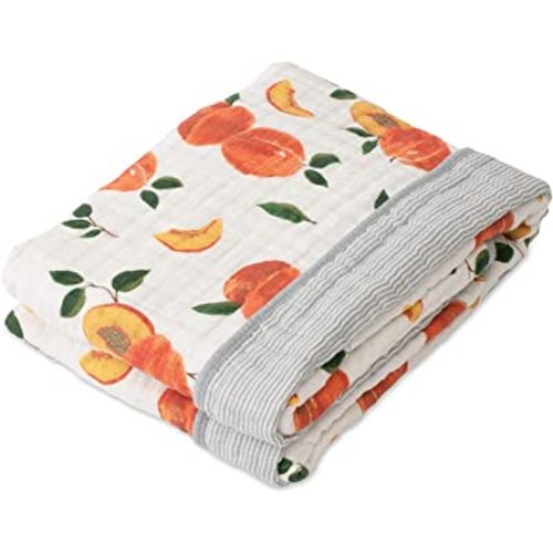 Red Rover Kids Cotton Muslin Quilt – 44” x 44”- 100% Cotton – Machine Washable – Softer with Every Wash – Playful Designs - Lightweight, Breathable Layers – Unisex (Peachy)