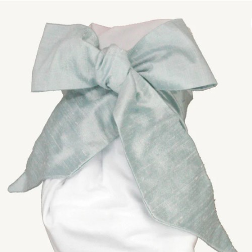 Bow Swaddle ® - Sea Blue Silk
