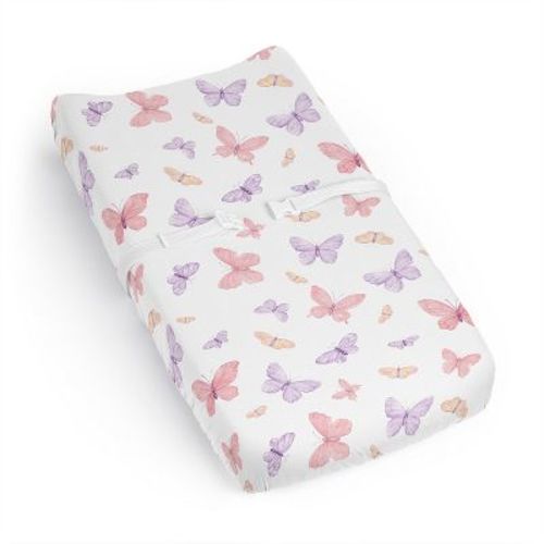 Sweet Jojo Designs Girl Changing Pad Sheet Butterfly Pink And Purple