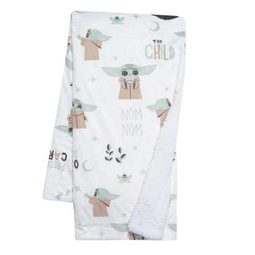 Star Wars The Child/Baby Yoda/Grogu White Minky/Fleece Baby Blanket – Lambs & Ivy