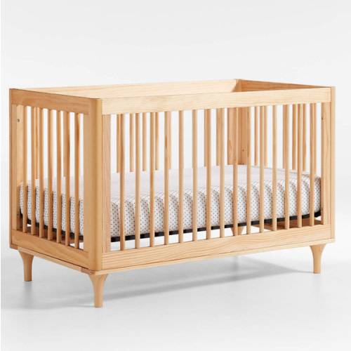Babyletto Lolly Natural Wood 3-in-1 Convertible Baby Crib with Toddler Bed Conversion Kit