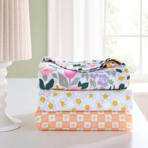 Muslin Swaddle Baby Blanket - Painterly Floral - 3pk - Cloud Island™