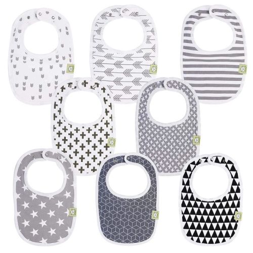 KeaBabies Organic Cotton Baby Bib Set for Boys & Girls 8-Piece