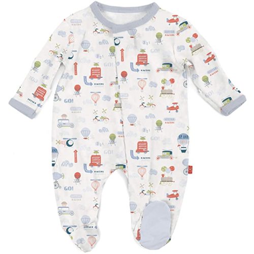 Magnetic Me Footie Pajamas Soft Modal Baby Sleepwear with Quick Magnetic Fastener | Boys and Girls Sleeper Preemie-24 Months - 6-9 Months - Little Voyager
