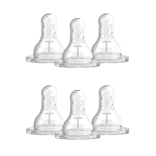 Dr. Brown’s Level T Narrow Baby Bottle Nipple, Slower Flow Rate for Infants, 100% Silicone Bottle Nipple, BPA Free, 0m+ – 6-Pack
