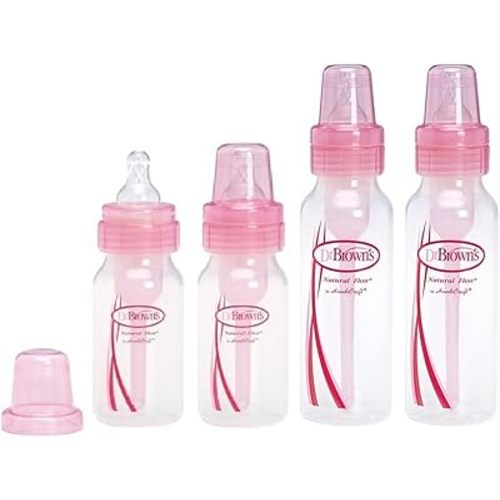 Dr. Browns Pink Bottles 4 Pack (2 - 8 oz bottles) and (2 - 4 oz bottles)
