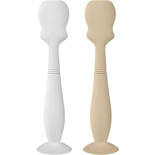 2 Pack Baby Diaper Cream Brush, Diaper Cream Spatula Applicator Silicone Baby Butt Paste Spatula for Babies, Newborn (Sand, White)
