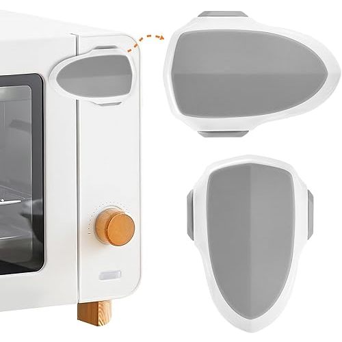 2 PCS Oven Door Lock Child Safety, Oven Baby Proof Childproof Oven Front Lock Easy to Install and Use Heat-Resistant and Durable Material, with 3M Adhesive, No Screws or Drill(2pcs,White)