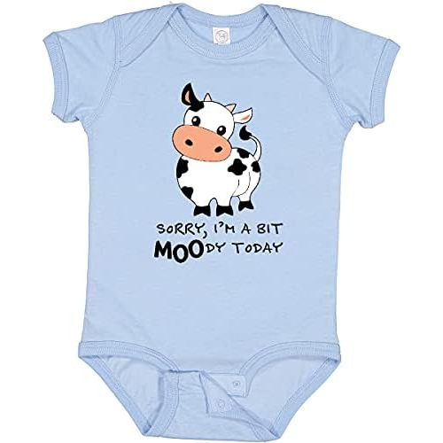 inktastic Sorry, I'm a Bit MOOdy Today Cute Cow Pun Baby Bodysuit