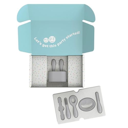 ezpz Kit 1: Prepare for Starting Solids (Pewter) - Pre-Feeding Tools to Build Readiness for Starting Solids - Designed by a Pediatric Feeding Specialist - Shower Essentials & Gifts