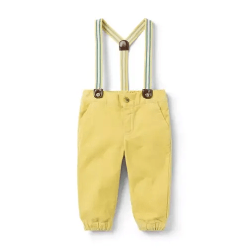 Newborn Bright Yellow Baby Corduroy Suspender Pant by Janie and Jack