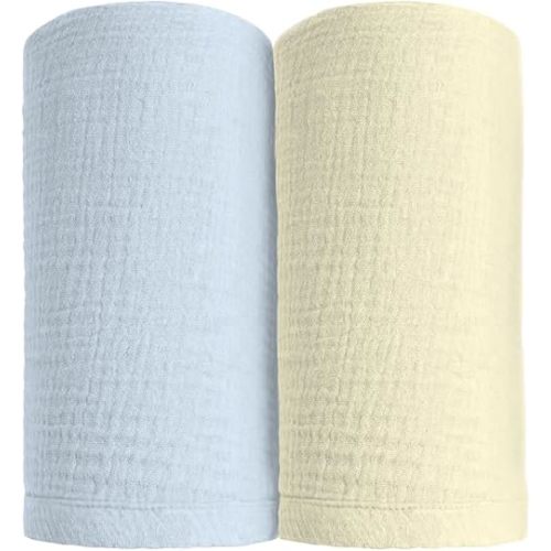 Ultra Soft 100% Cotton Swaddles for Newborns, 2-Pack - Muslin Swaddle Blankets - 47x47 Baby Receiving Blanket - Perfect for Boys & Girls