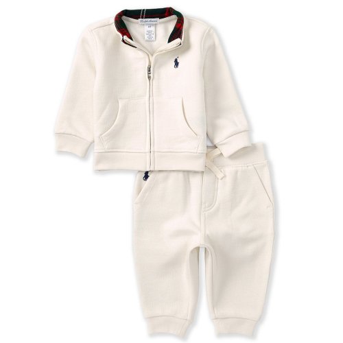 Ralph Lauren Baby Boys 3-24 Months Long Sleeve Fleece Half-Zip Pullover & Matching Fleece Jogger Pant Set