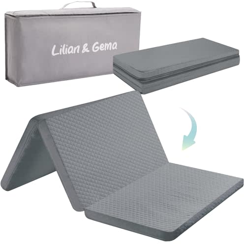 Lilian&Gema Pack and Play Mattress 38"x26"x1.5", Pack N Play Mattresses Pad for Play Pen and Playard, Premium Foam Playpen Mattress Topper with Washable Cover & Traveling Bag for Baby Toddler