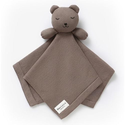 Organic Plush Lovey Security Blanket – Ultra-Soft Comfort Blanket for Newborns & Toddlers, Plush Snuggle Toy for Soothing, Perfect for Boys & Girls (Bear - Mocha)