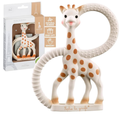 SOPHIE LA GIRAFE - NATURAL RUBBER DOUBLE TEETHER - BEIGE COLLECTIF