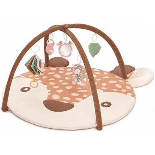 2PM SPORTS Baby Play Gym Tummy Time Play Mat with 5 Detachable Toys – Deer Style, Machine Washable Baby Playmat for Sensory Development, Activity Mat for Newborn Infant 0-6 6-12 Months, Baby Gift