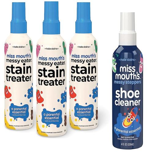 Miss Mouth's Messy Eater Stain Treater 3 pack and Messy Steppers Shoe Cleaner