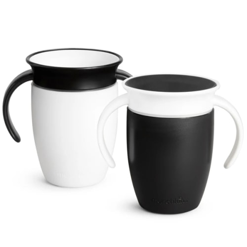 Miracle® 360° Trainer Cup, Limited Edition Black & White, 7oz, 2pk | Munchkin