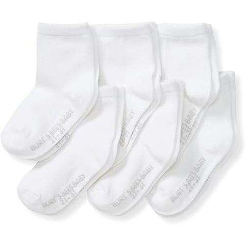 Burt's Bees Baby Unisex Baby Socks Ankle or Crew Height Made with Soft Organic Cotton, 6 Packs with Non-Slip Grips for Babies