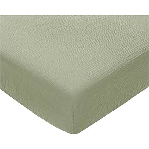 Muslin Fitted Crib Sheet, Extra Soft 100% Muslin Cotton Crib Sheets for Standard Crib and Toddler Mattresses by Comfy Cubs