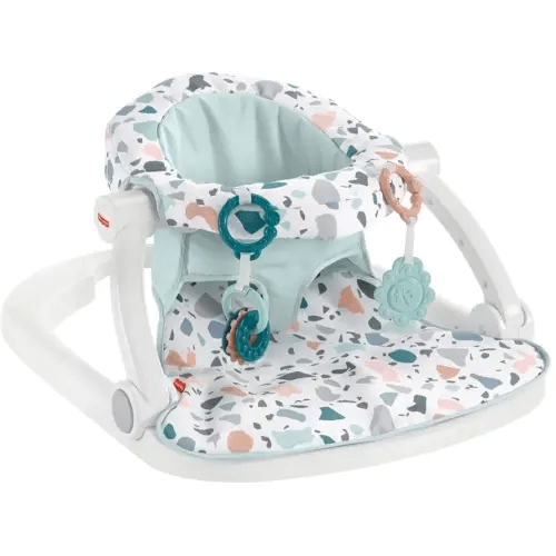 Fisher-Price Portable Baby Chair Sit-Me-Up Floor Seat With Developmental Toys & Machine Washable Seat Pad, Pacific Pebble