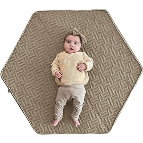 Boppy Baby Play Mat for Infants, Toddlers and Kids, Natural-Maze, One Hand Setup with Non-skid Backing to Support Floor Play and Tummy Time, Stores Flat and Easy Wash