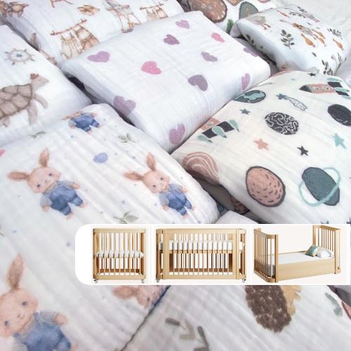 Muslin Sheets for Nestig Cribs - Organic Muslin Cotton Fitted Sheets - Custom Size Sheets - Mini Crib Sheets - Full Crib Sheets