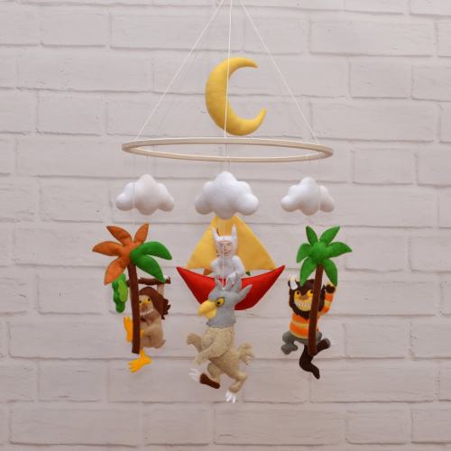 Baby Mobile Where The Wild Things Are. Nursery Decor Fairy Tales. Crib Mobile. Where The Wild Things Are Baby Shower. Newborn Gift.