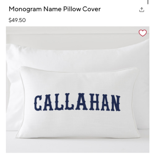 Name Only PZ Pillow Cover