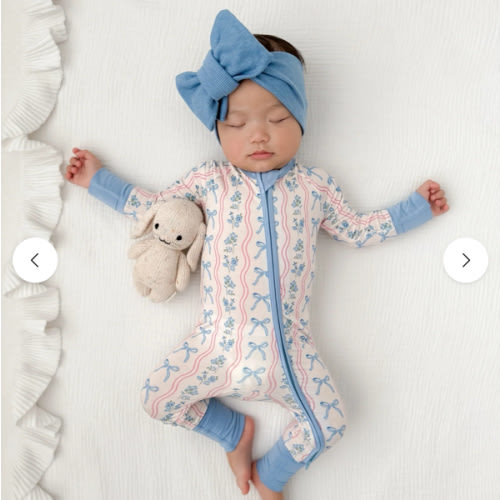 Amelia Bow Zipper Romper – In My Jammers
